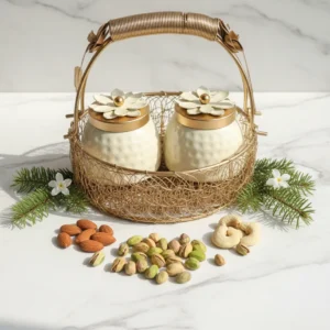 Customized corporate hamper with company logo for branding