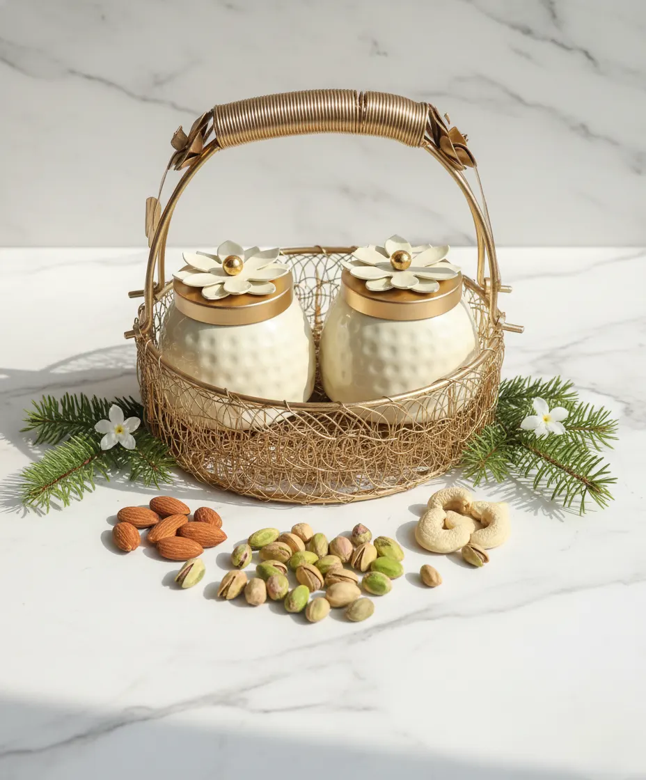 Customized corporate hamper with company logo for branding